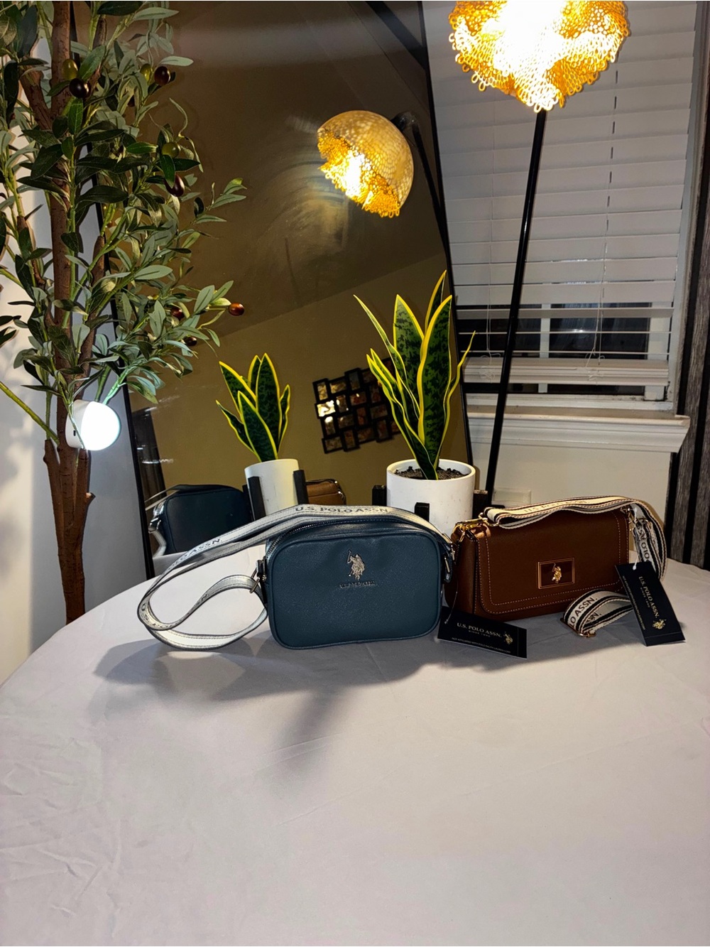 U.S. Polo Assn. Teal and Brown Crossbody Bag Duo